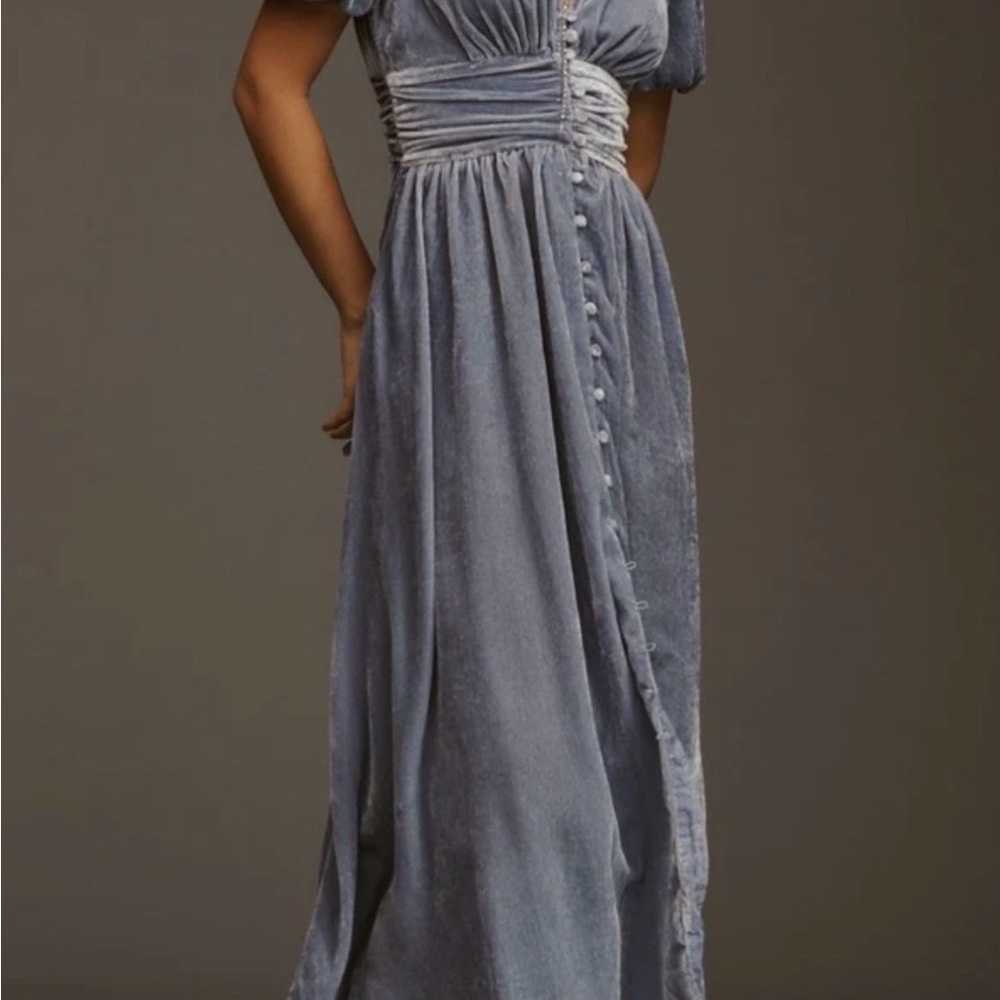 Katrina button front dress velvet edition